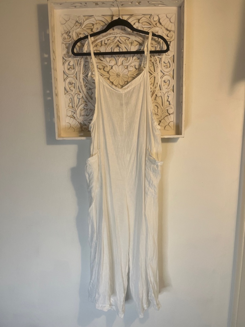 Meo Milo White Linen Romper Jumpsuit